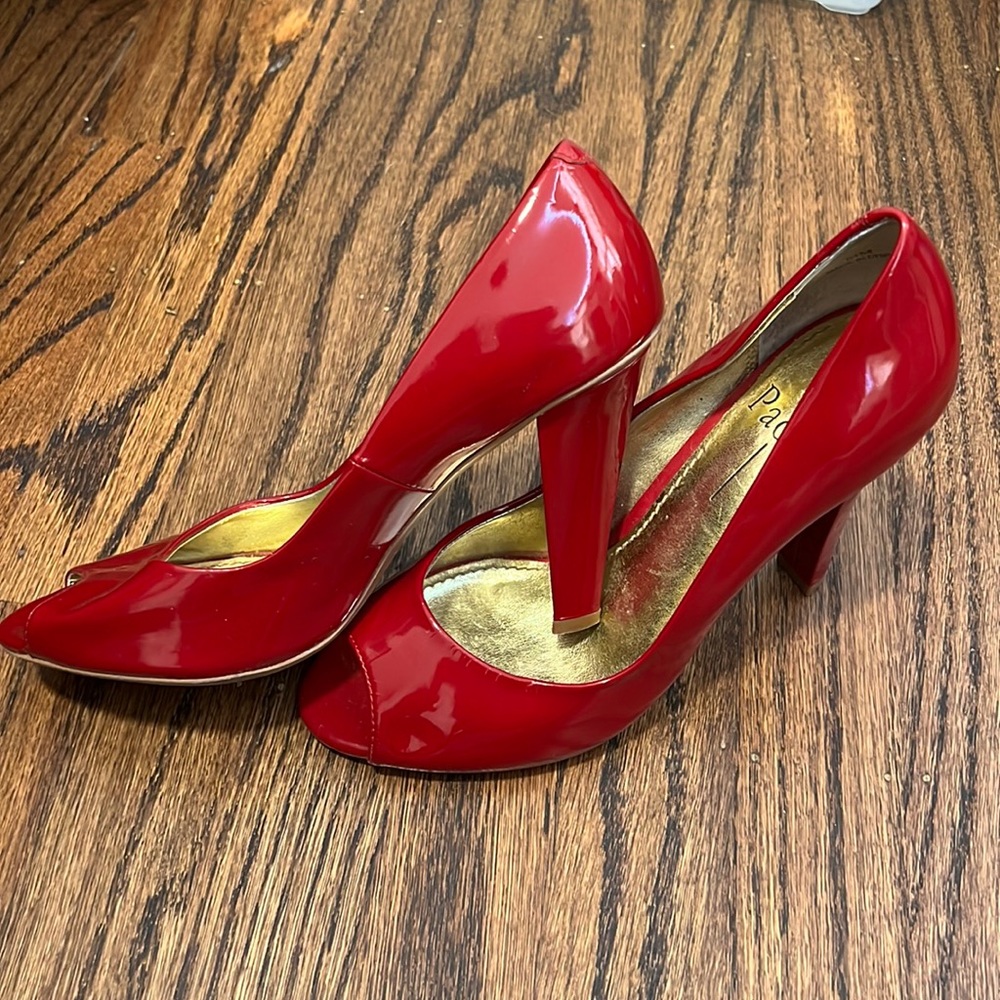 Linea Paolo - Red Open Toe Pumps